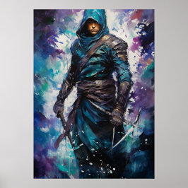 Azure Shadows: De Stille Shinobi Anime Poster