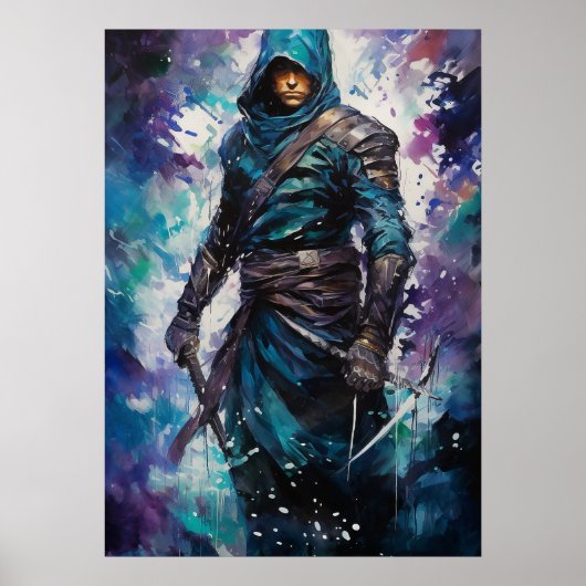 Azure Shadows: De Stille Shinobi Anime Poster (Voorkant)
