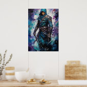 Azure Shadows: De Stille Shinobi Anime Poster (Keuken)