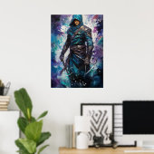 Azure Shadows: De Stille Shinobi Anime Poster (Thuiskantoor)