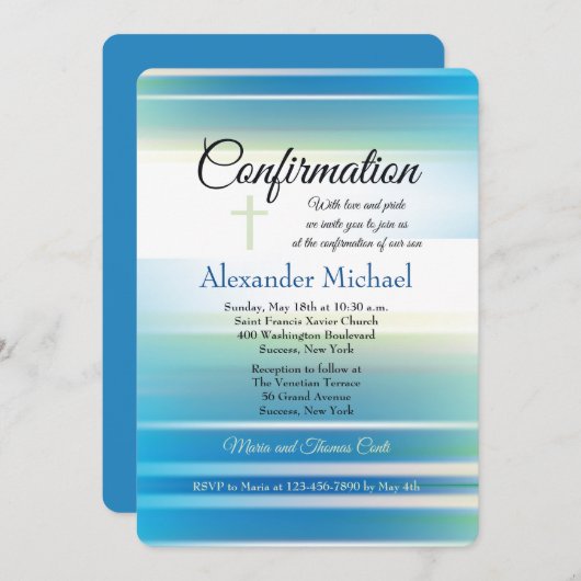 Azure Sky Confirmation Kaart (Voorkant / Achterkant)