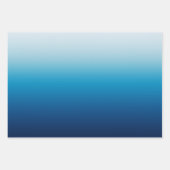 Azure Sky to Ocean Blue Ombre Inpakpapier Vel (Voorkant 3)