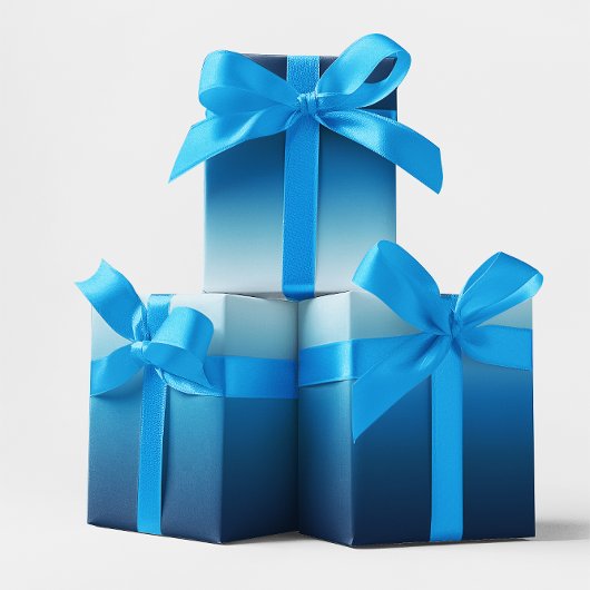 Azure Sky to Ocean Blue Ombre Inpakpapier Vel