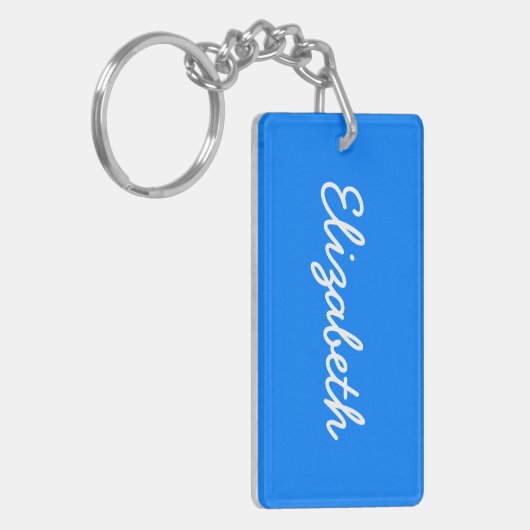 Azure Solid Color Customize It Sleutelhanger (Voorkant Links)