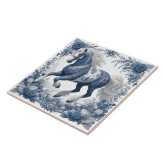 Azure Steed: Floral Majesty Tegel Tegeltje