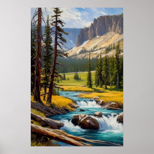 Azure Stream te midden van een Green Valley Poster (Voorkant)