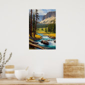 Azure Stream te midden van een Green Valley Poster (Keuken)