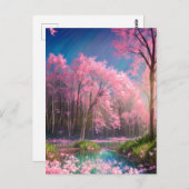 Azure Stream te midden van een pittoresk bos Briefkaart (Voorkant / Achterkant)