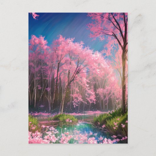 Azure Stream te midden van een pittoresk bos Briefkaart (Voorkant)