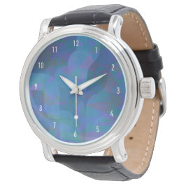 Azure Tides – Oceanic Abstracte Geometrie Horloge