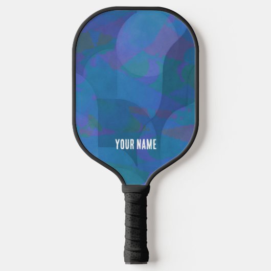 Azure Tides – Oceanic Abstracte Geometrie Pickleball Paddle (Voorkant)
