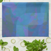 Azure Tides – Oceanic Abstracte Geometrie Theedoek (Gevouwen)