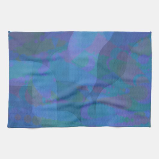 Azure Tides – Oceanic Abstracte Geometrie Theedoek (Horizontaal)