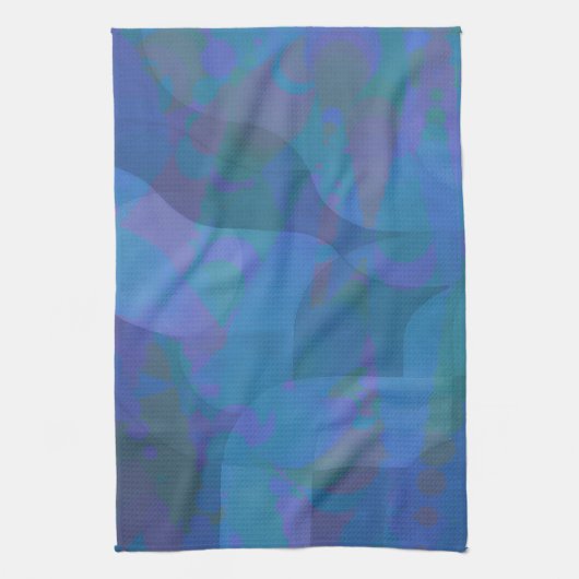 Azure Tides – Oceanic Abstracte Geometrie Theedoek (Verticaal)