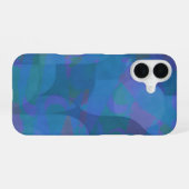 Azure Tides – Oceanische Abstracte Geometrie iPhone 16 Hoesje (Achterkant horizontaal)