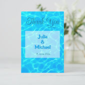 Azure Turquoise Blue Water Reflection Minimalism Bedankkaart (Staand voorkant)