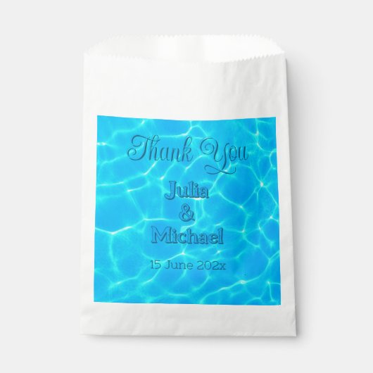 Azure Turquoise Blue Water Reflection Minimalism Bedankzakje (Voorkant)