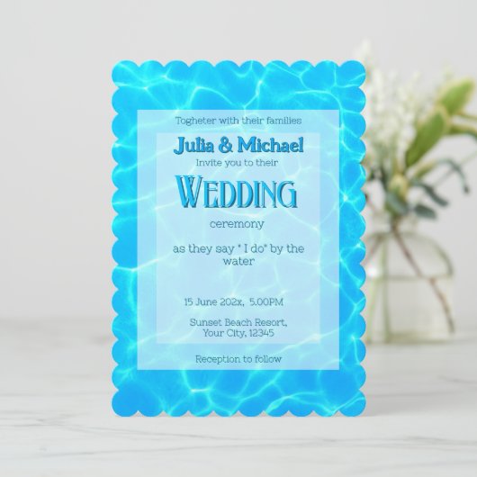 Azure Turquoise Blue Water Reflection Minimalism Kaart (Staand voorkant)