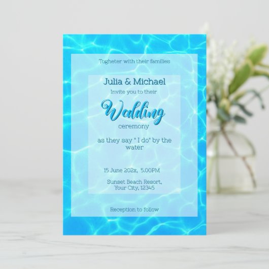 Azure Turquoise Blue Water Reflection Minimalism Kaart (Staand voorkant)