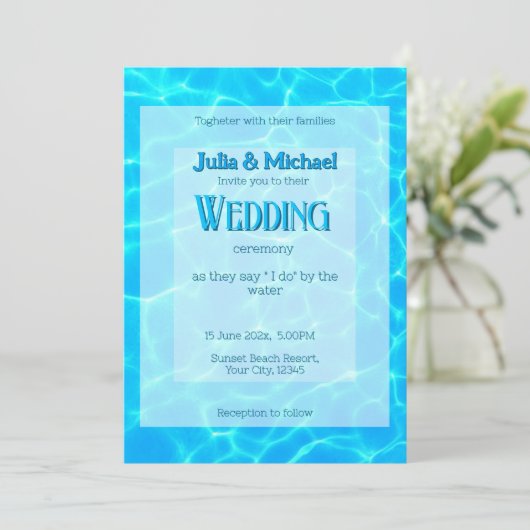 Azure Turquoise Blue Water Reflection Minimalism Kaart (Staand voorkant)