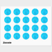 Azure Turquoise Blue Water Reflection Minimalism Ronde Sticker (Vel)
