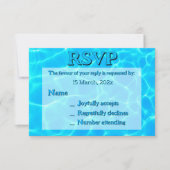 Azure Turquoise Blue Water Reflection Minimalism RSVP Kaartje (Voorkant)