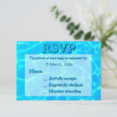Azure Turquoise Blue Water Reflection Minimalism RSVP Kaartje (Staand voorkant)