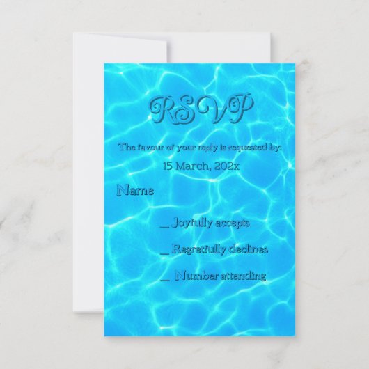 Azure Turquoise Blue Water Reflection Minimalism RSVP Kaartje (Voorkant)
