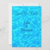 Azure Turquoise Blue Water Reflection Minimalism Save The Date (Voorkant)
