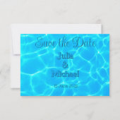 Azure Turquoise Blue Water Reflection Minimalism Save The Date (Voorkant)