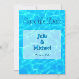 Azure Turquoise Blue Water Reflection Minimalism Save The Date