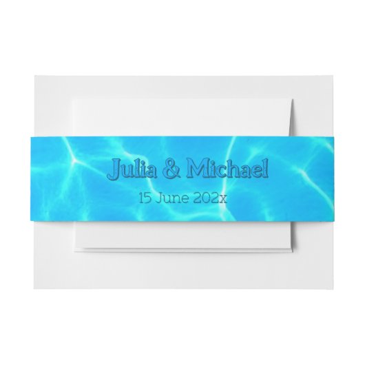Azure Turquoise Blue Water Reflection Minimalism Uitnodigingen Wikkel (Voorkant Voorbeeld)