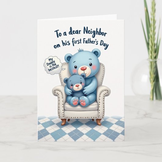 Azure Vaderdag Knuffelkaart Kaart (Voorkant)