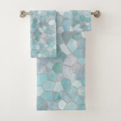 Azure Verdigris Mosaic Bad Handdoek (Insitu)