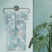 Azure Verdigris Mosaic Bad Handdoek