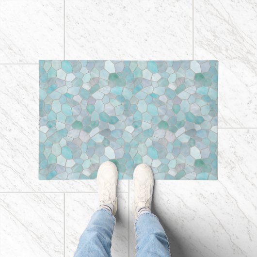 Azure Verdigris Mosaic Deurmat (Binnen)