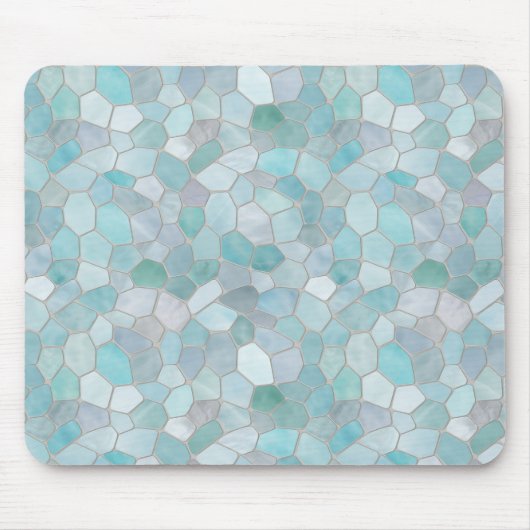 Azure Verdigris Mosaic Muismat (Voorkant)
