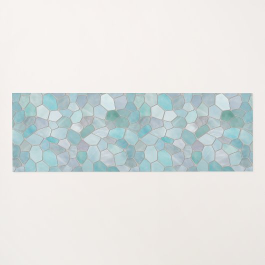 Azure Verdigris Mosaic Yogamat (Achterkant (horizontaal))