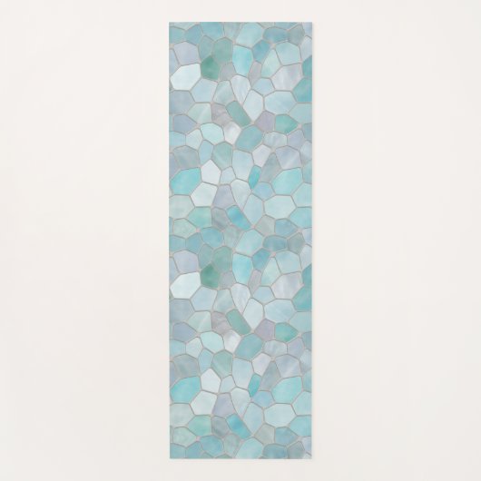 Azure Verdigris Mosaic Yogamat (Voorkant)
