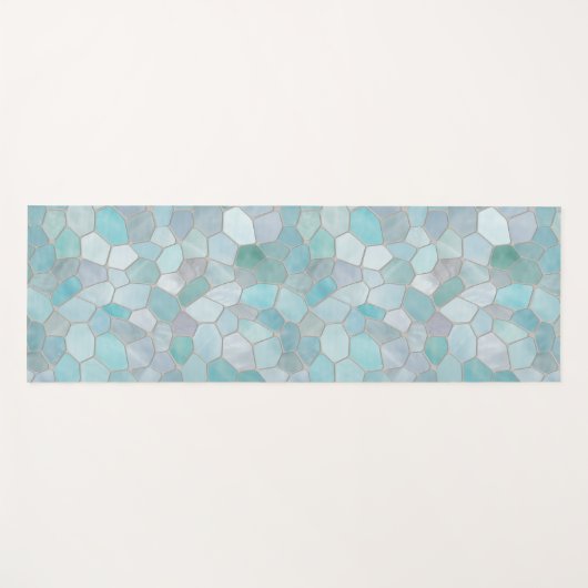 Azure Verdigris Mosaic Yogamat (Voorkant (horizontaal))