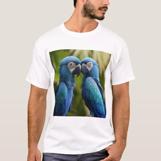 Azure Vlucht: Blauwe Ara T-shirt (Voorkant)