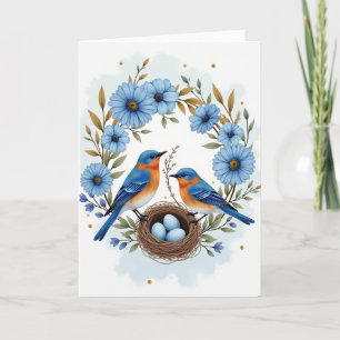 Azure Vogels Nest Moederdagkaart Kaart
