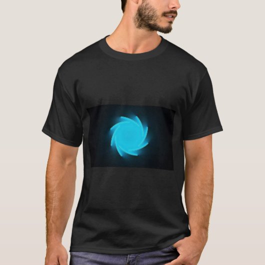 Azure Vortex: Een kosmische dans van licht T-shirt (Voorkant)