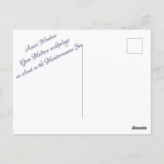 Azure Window Attraction in Gozo Island Briefkaart (Achterkant)