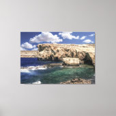 Azure Window Attraction op het eiland Gozo Canvas Afdruk (Voorkant)