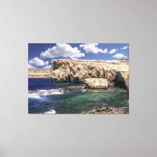 Azure Window Attraction op het eiland Gozo Canvas Afdruk (Voorkant)