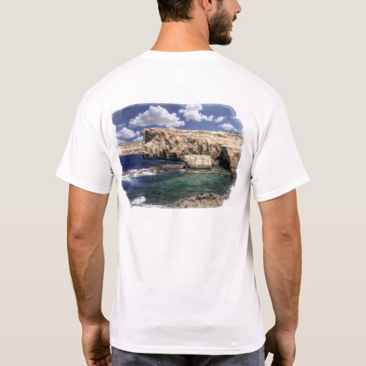 Azure Window Attraction op het eiland Gozo T-shirt (Achterkant)