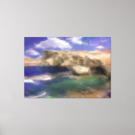 Azure Window in Gozo Island Waterverf Canvas Afdruk