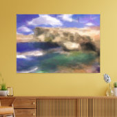 Azure Window in Gozo Island Waterverf Canvas Afdruk (Insitu (Woonkamer))