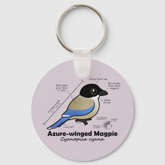 Azure-winged Magpie-statistieken Sleutelhanger (Voorkant)